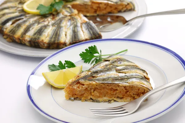 Acciuga pilaf (hamsi pilav), cucina turca, specialità del Mar Nero — Foto Stock
