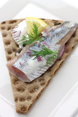 Salamura ringa gevrek ekmek üzerinde