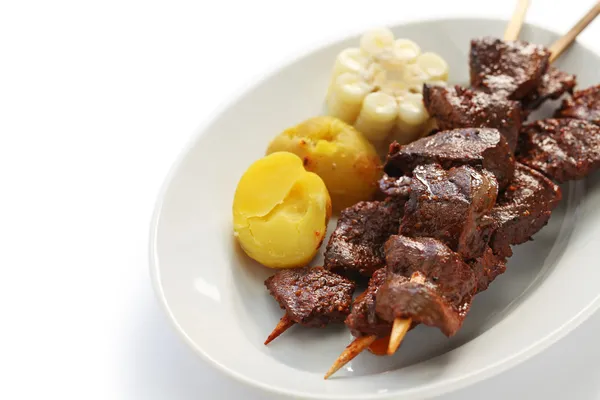 Anticuchos, cozinha peruana — Fotografia de Stock