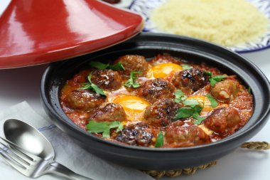 Kofta tajine, kefta tagine, moroccan cuisine clipart
