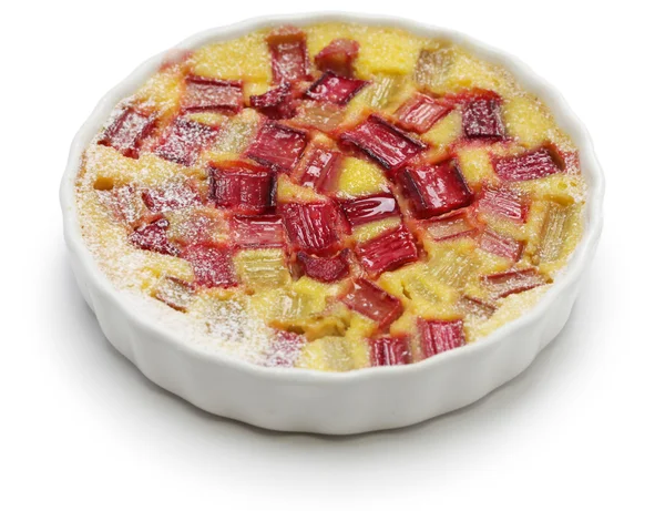 Rhubarb pudding cake — Stock Photo, Image
