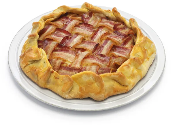 Homemade bacon lattice pie — Stock Photo, Image