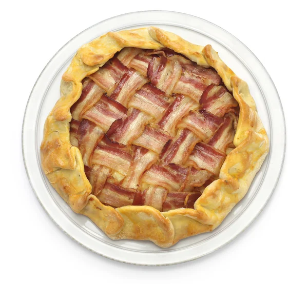 Homemade bacon lattice pie — Stock Photo, Image