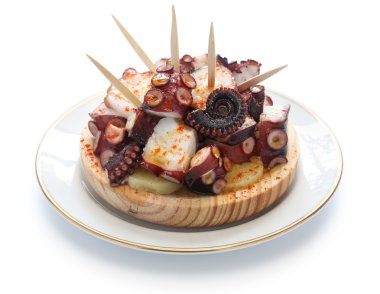 Pulpo a la gallega, spanish tapas cuisine clipart