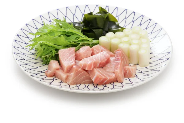 Negima Nabe Atum Cebolinha Quente Cozinha Tradicional Japonesa — Fotografia de Stock