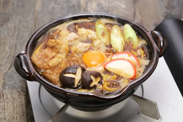 Miso Nikomi Udon Prato Sopa Macarrão Japonês Cozido Caldo Miso — Fotografia de Stock