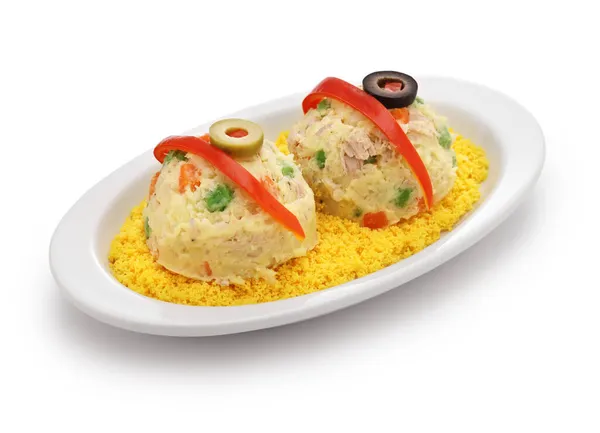 Ensaladilla Rusa Comida Espanhola Salada Batata Estilo Russo — Fotografia de Stock