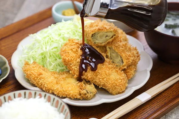 Kaki Fry Deep Fried Breaded Oysters Japanese Cuisine — Stock fotografie