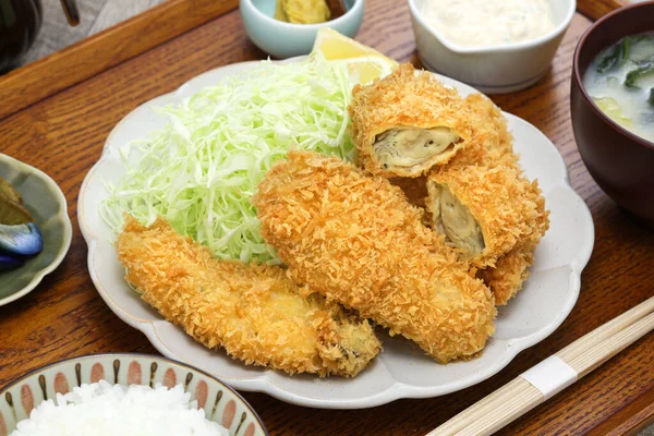 Kaki Fry Deep Fried Breaded Oysters Japanese Cuisine — Stock Fotó