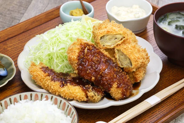 Kaki Fry Deep Fried Breaded Oysters Japanese Cuisine — Fotografia de Stock