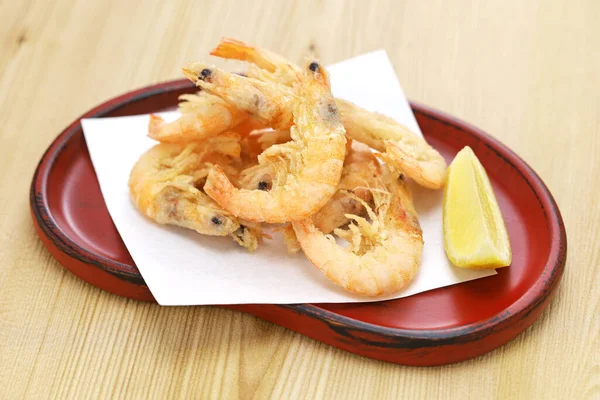 Shiba Ebi Karaage Deep Fried Japanese Famous Shrimp — Stock Photo, Image