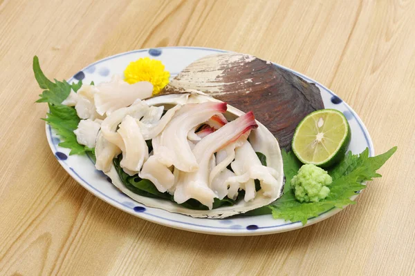 Mirugai Japon Atı Midyesi Sashimi Japon Mutfağı — Stok fotoğraf