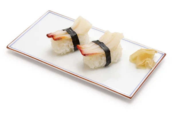 三里貝握り寿司 みるがい 白を基調とした日本料理 — ストック写真