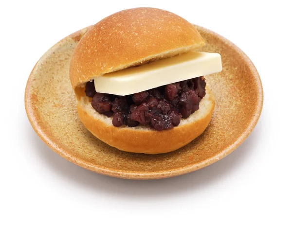 Pasta Frijol Rojo Dulce Sándwich Mantequilla Comida Japonesa — Foto de Stock