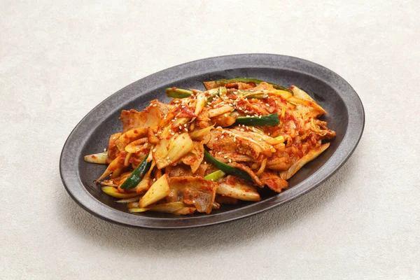 Свинячий Живіт Кімчі Смажать Корейська Їжа — стокове фото