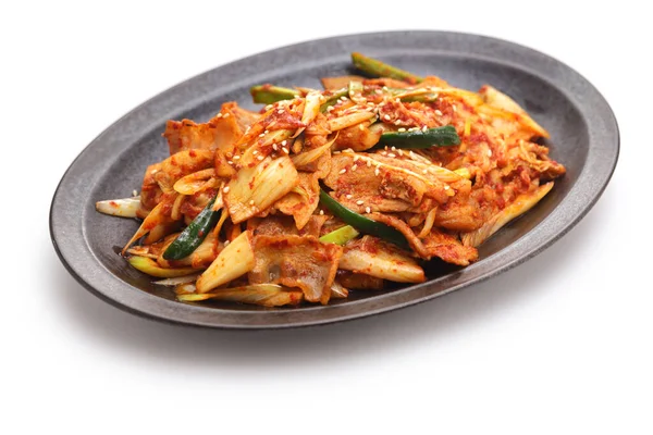 Schweinebauch Und Kimchi Rühren Braten Koreanisches Essen — Stockfoto