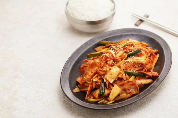 Pork Belly Kimchi Stir Fry Korean Food — Stok fotoğraf