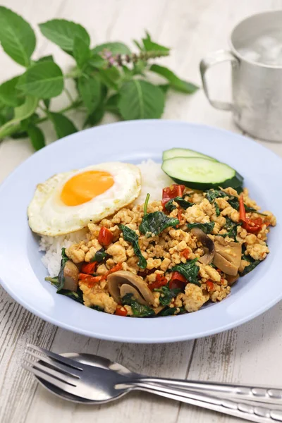 Thai Basil Chicken Gai Pad Krapow — Stockfoto