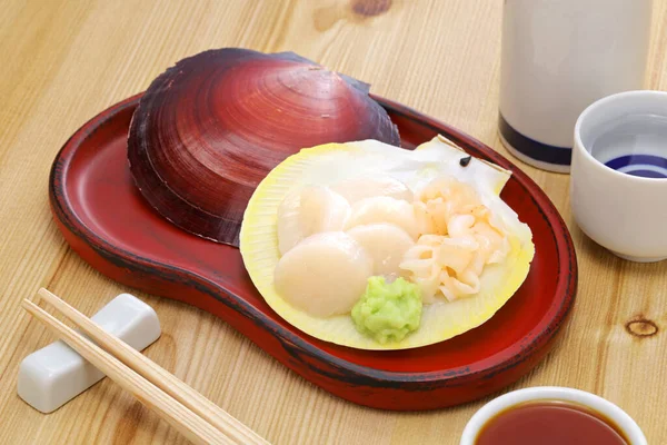 Japanese Moon Scallop Sashimi — Zdjęcie stockowe