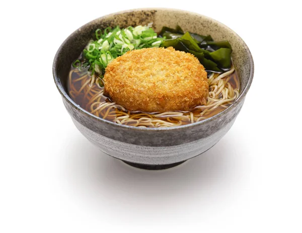 Korokke Soba Buckwheat Noodles Croquette Japanese Food — Stok fotoğraf
