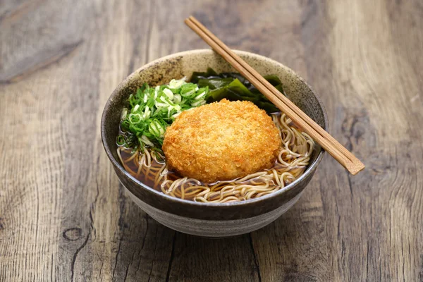 Korokke Soba Buckwheat Noodles Croquette Japanese Food — 스톡 사진