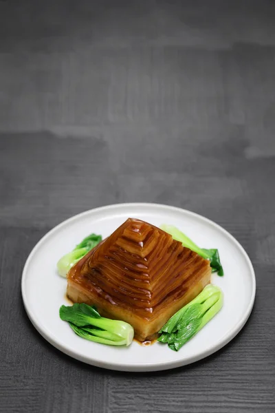 Homemade Braised Pork Belly Pyramid Chinese Cuisine — Foto Stock