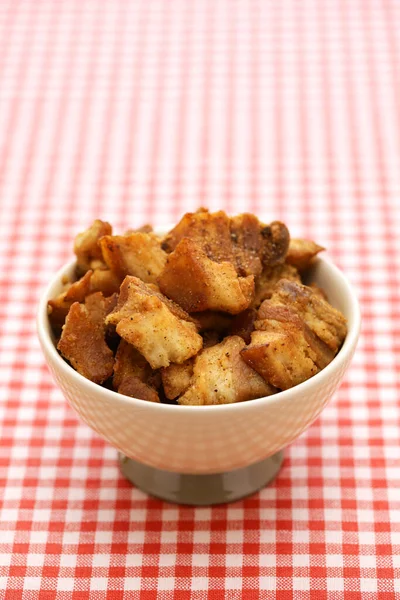 Homemade Grattons Pork Rind Fat Confit French Lyonnais Snack — 图库照片