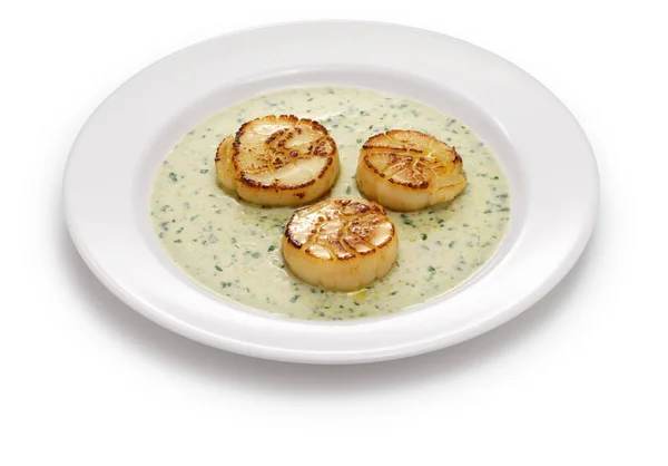 Seared Scallops French Cuisine — Stockfoto