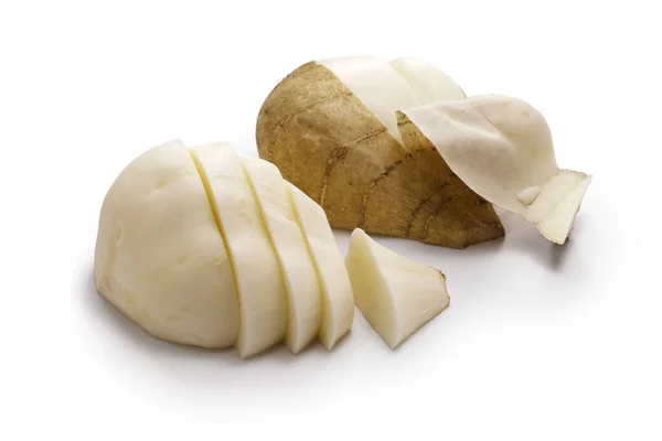 Peau Jicama Pelée Coupée Jicama Jicama Est Une Racine Tubercule — Photo