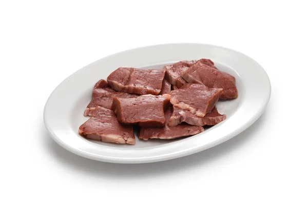 牛肉の心臓肉 焼き前の生肉 韓国のバーベキュー成分 — ストック写真