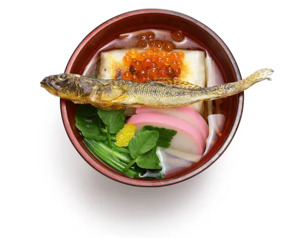 Sendai Zoni Zoni Una Zuppa Speciale Contenente Mochi Torta Riso — Foto Stock