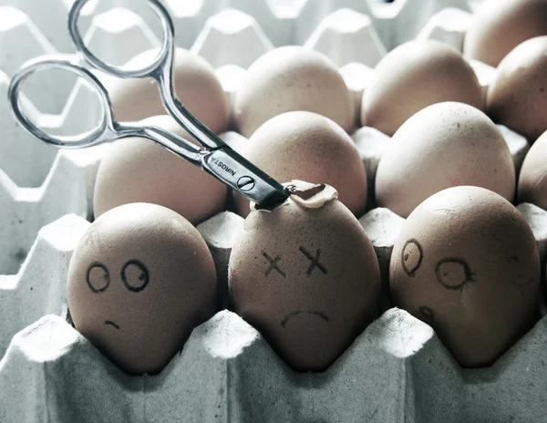 Eggs Murder Funny Food Art — Stock Photo, Image