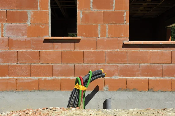 Construção de uma casa residencial — Fotografia de Stock