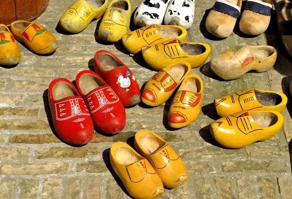 Colored Dutch wooden shoes — Stock Photo, Image