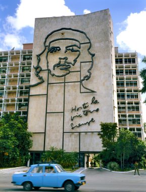 Ministry of the Interior building with Che guevara's portrait clipart