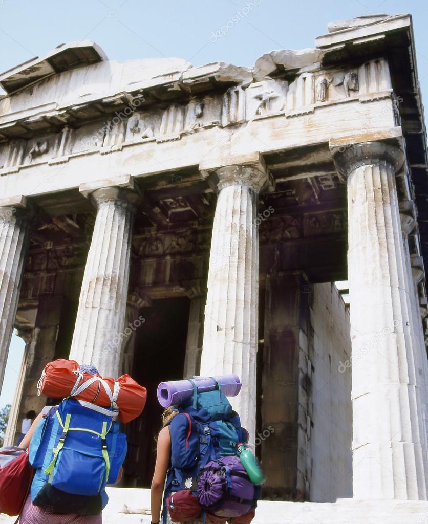 Backpackers at Acropolis, Athens