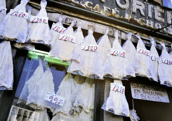 Bacalhau Gammaldags Traditionell Livsmedelsbutik Porto Iberiska Halvön Portugals Näst Största — Stockfoto