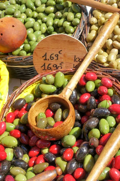 Olives Farmers Market Provence France — Foto de Stock