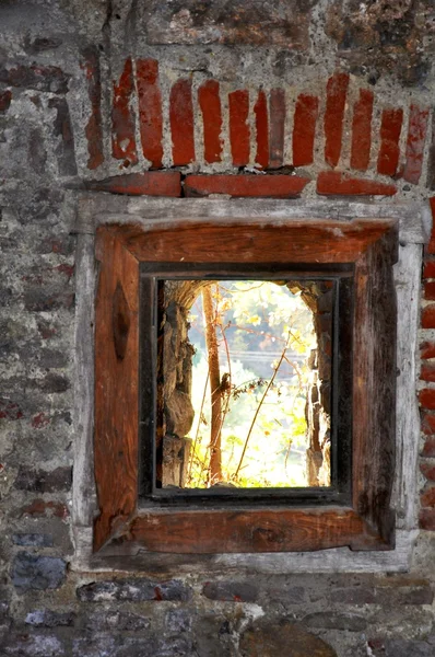 Hunyadi hrad hunedoara - okno — Stock fotografie