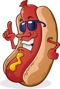 Hot Dog Character with Attitude clipart
