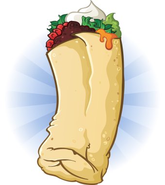 Burrito karikatür çizimi