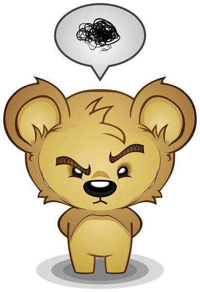 Personnage de bande dessinée Stern Frustrated Teddy Bear — Image vectorielle