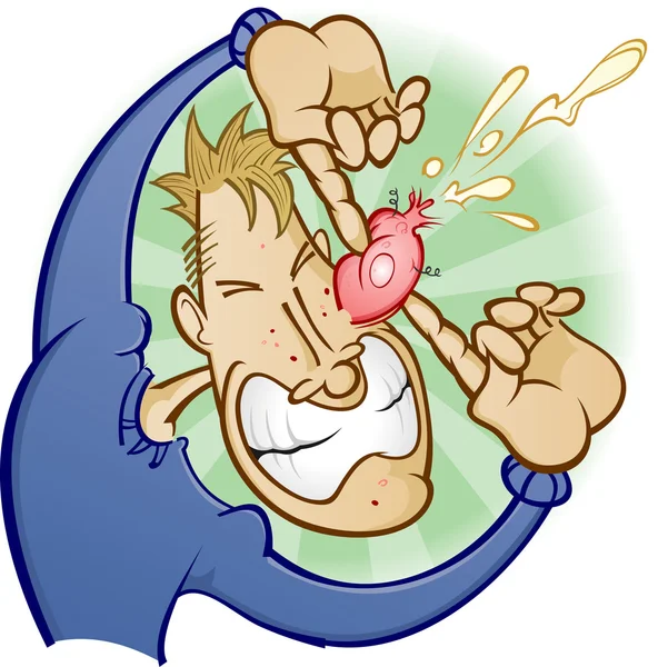 Adolescent garçon popping un Gros bouton — Image vectorielle