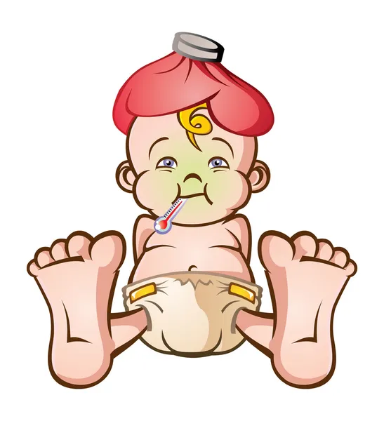 Bébé malade — Image vectorielle