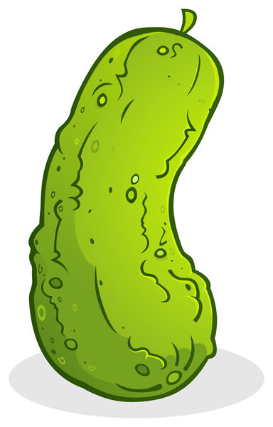 Kosher Dill Pickle Cartoon Illustration