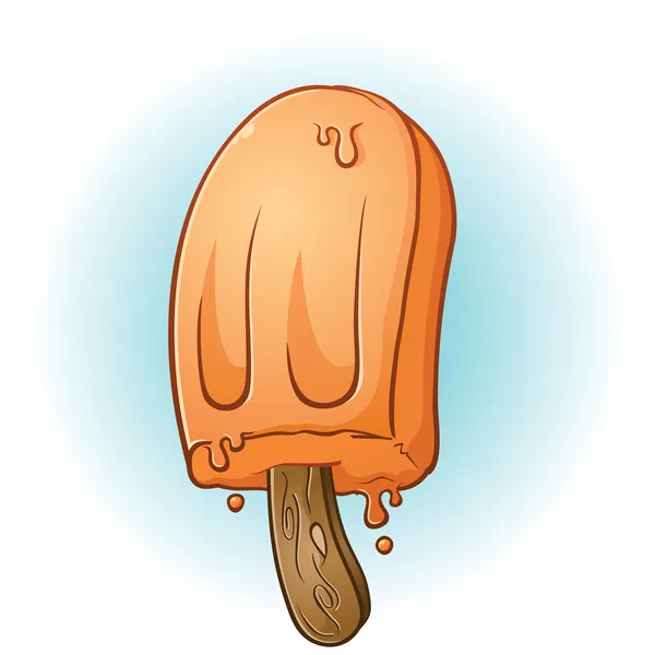 Desenhos animados de laranja Popsicle — Vetor de Stock