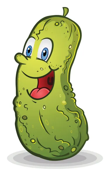 Smiling Pickle Cartoon Character — Stock Vector