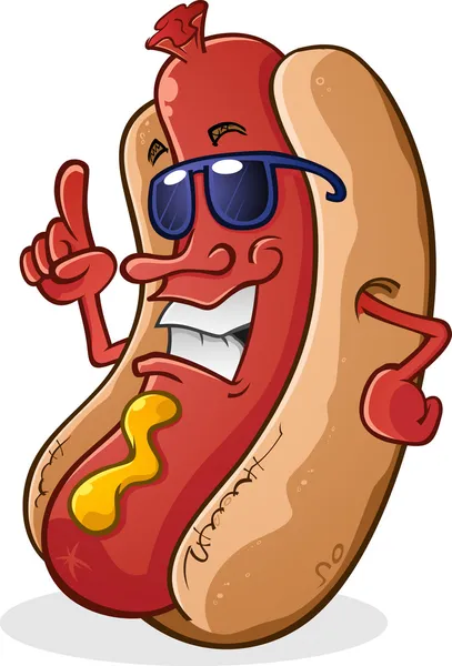 Hot Dog Character with Attitude — Stock Vector