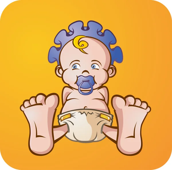 Bebé niño personaje de dibujos animados — Vector de stock