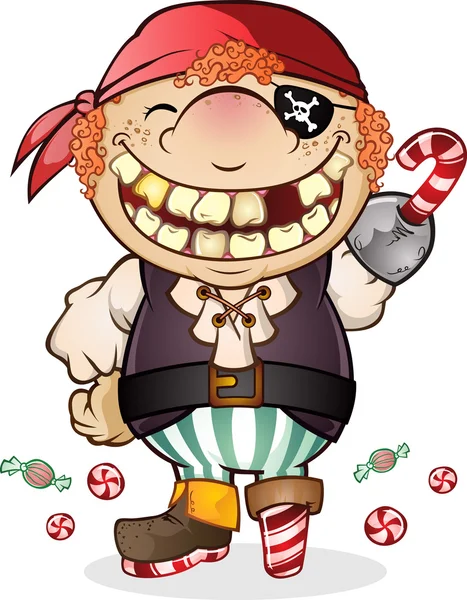 お菓子の海賊 — ストックベクタ
